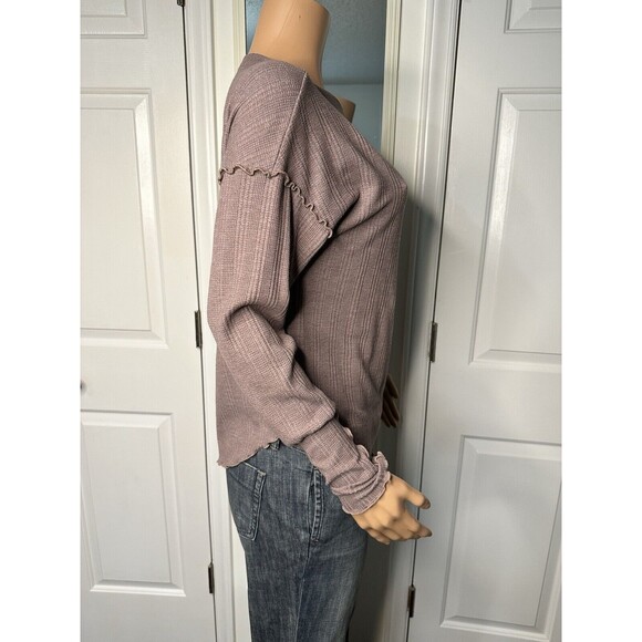 Project Social T Women’s Thermal Waffle Long Sleeve Off Shoulder purple - Med - Picture 4 of 8